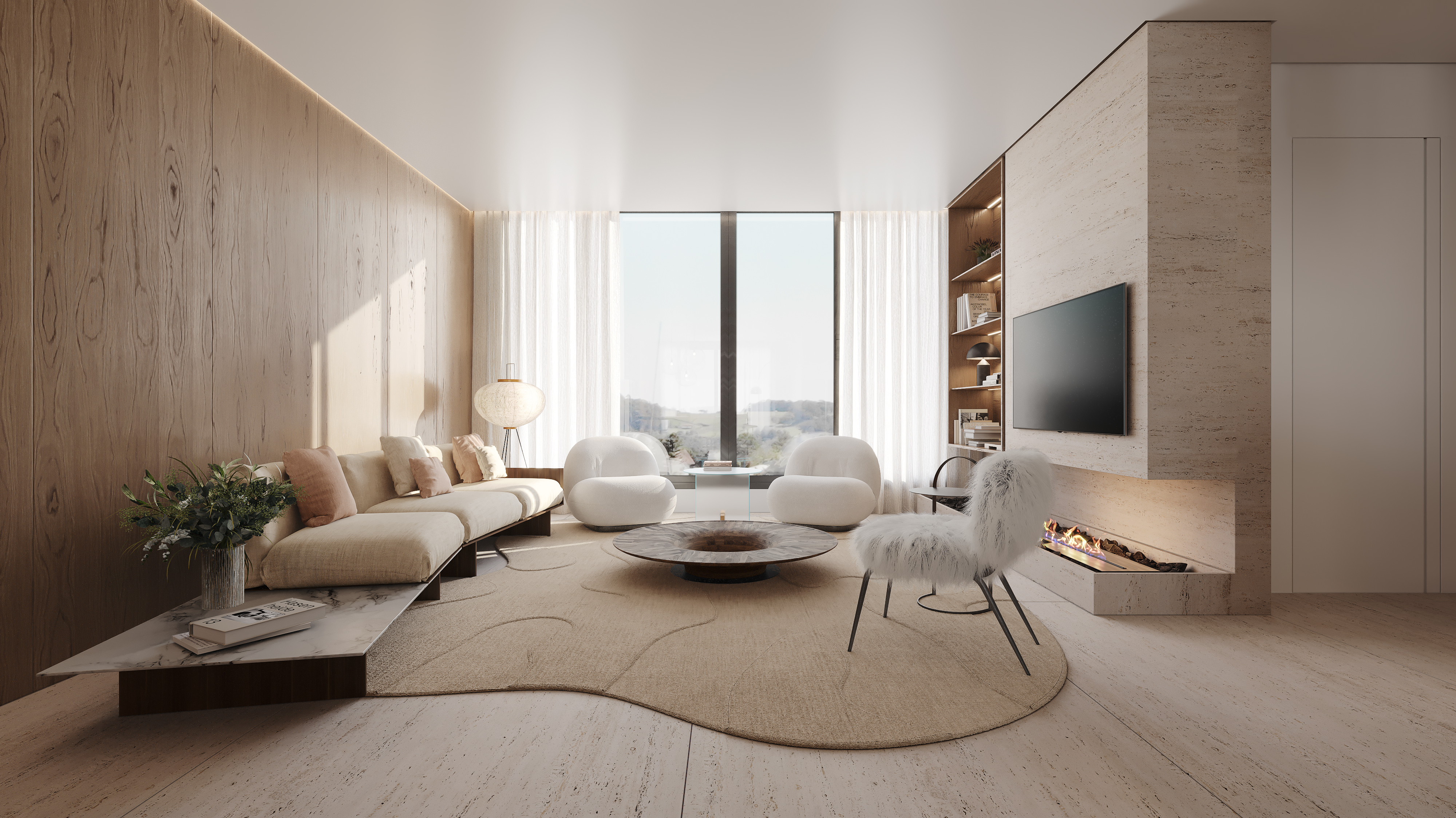 Living do Apartamento Tipo do Manhattan Residence - FVS INC
